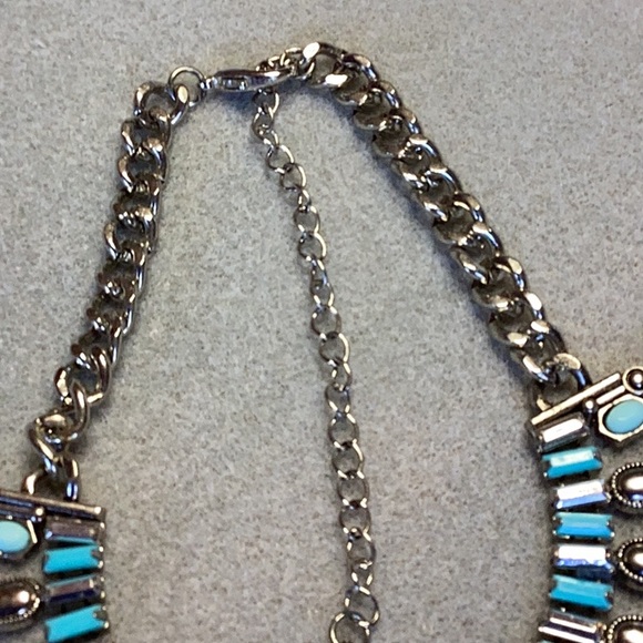 FINAL SALE PRICE Silver & Turquoise Native Look Adjustable Necklace’s - Picture 4 of 6